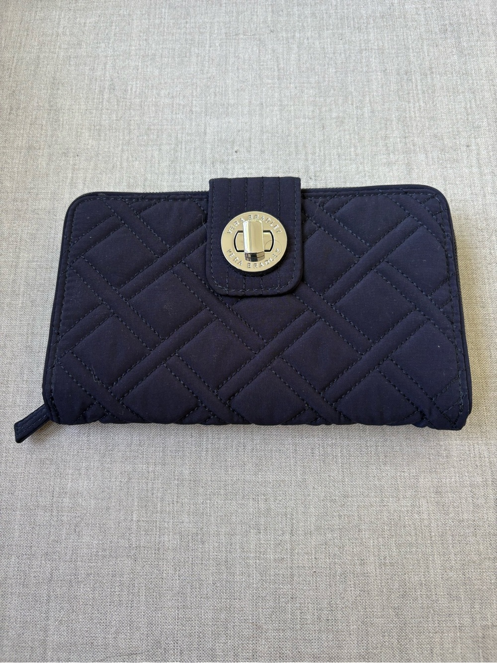 Vera Bradley Quilted Navy Turn-Lock Wallet